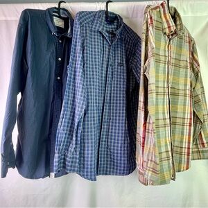 Bundle of Men’s Dress Shirts 3 Size Medium Multicolor Plaid & Blue